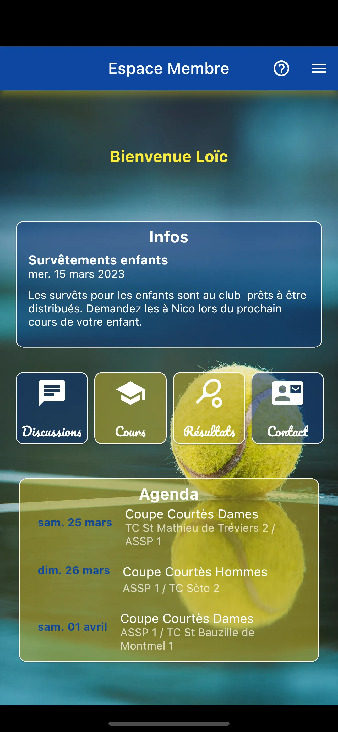 Accueil membres